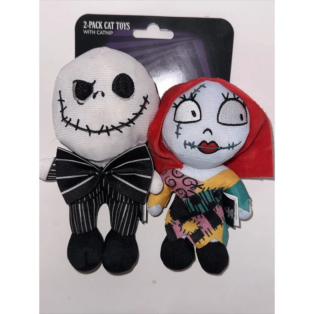 Disney Nightmare Before Christmas Jack & Sally Catnip Plush Cat Toys 2-Pack NEW
